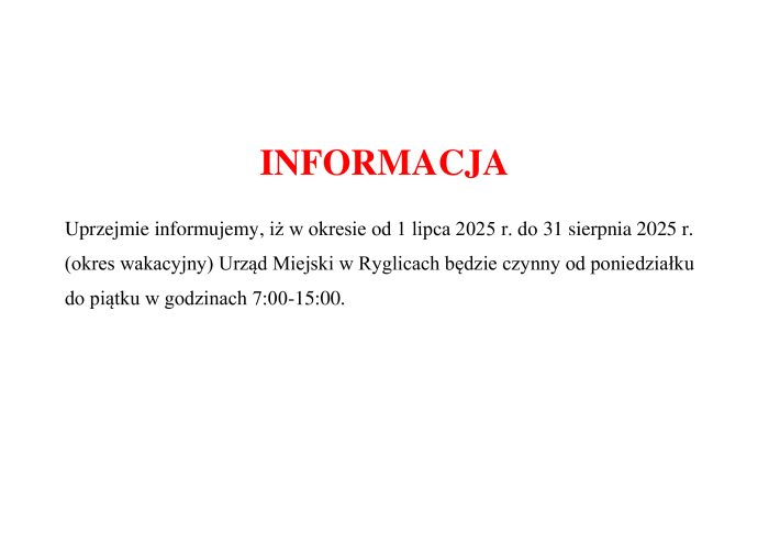 Miniaturka artykułu INFORMACJA