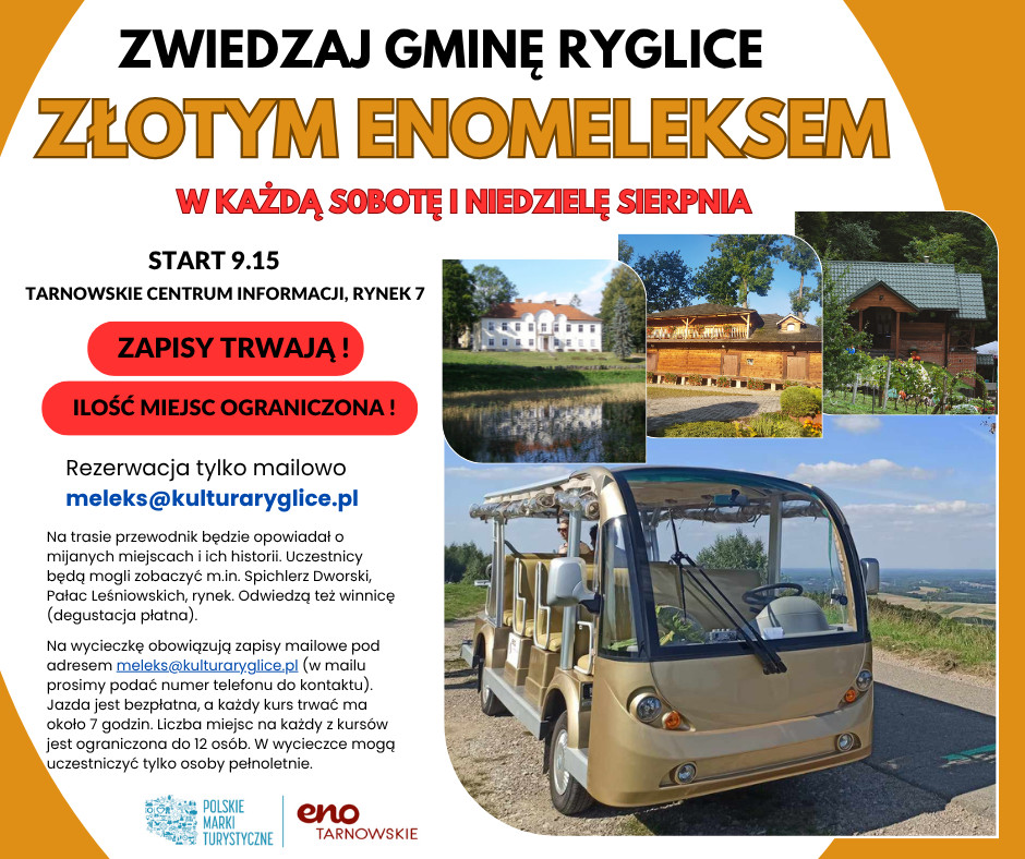 🚗✨ Zapraszamy na wyjątkową wycieczkę Złotym Enomeleksem po Gminie Ryglice✨🚗