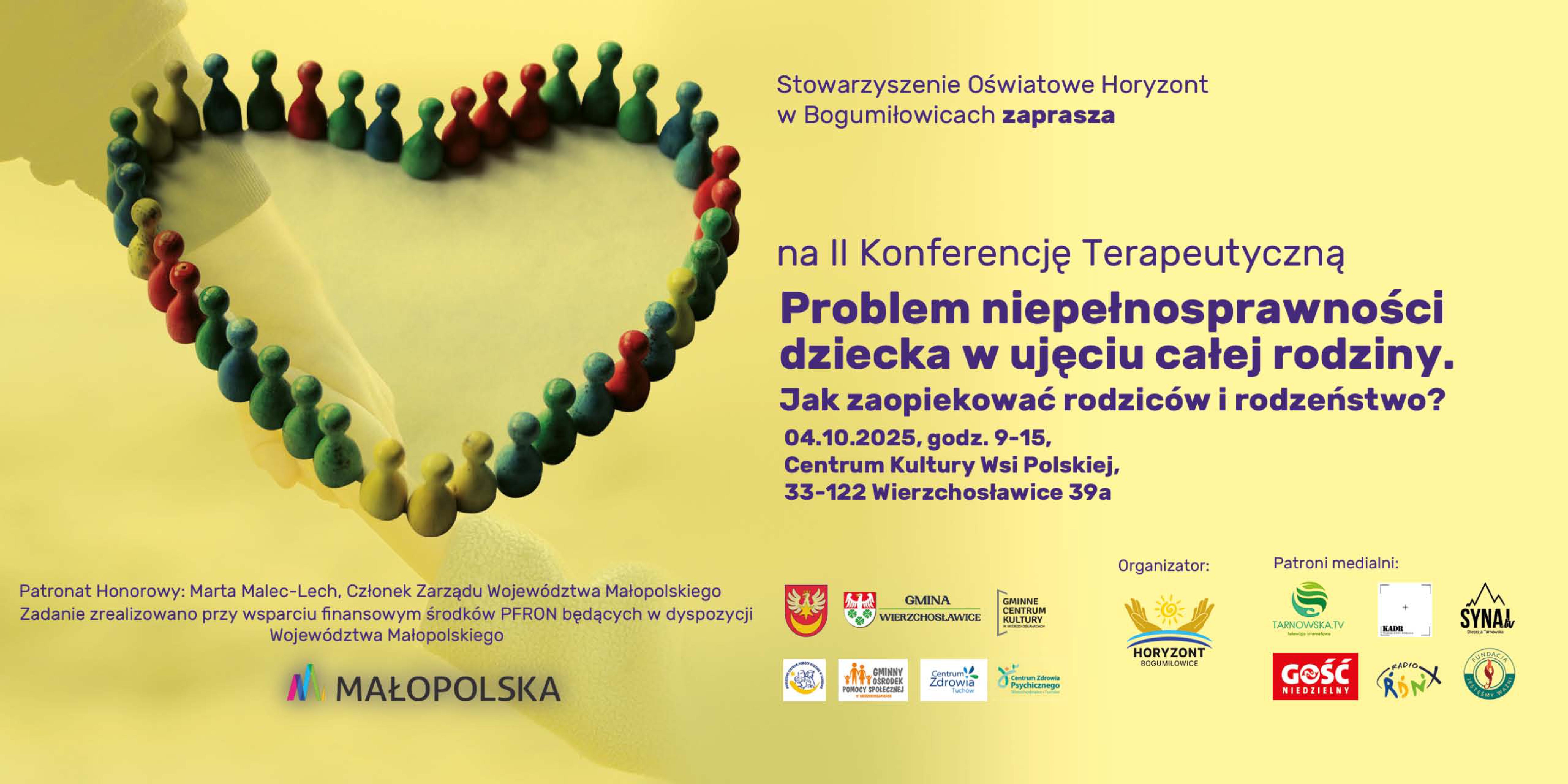 II Konferencja Terapeutyczna: “Problem niepełnosprawności dziecka w ujęciu całej rodziny – jak zaopiekować rodziców i rodzeństwo?”