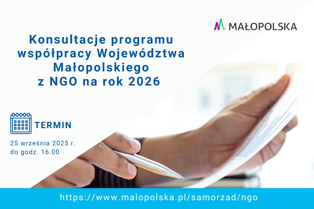 Konsultacje programu współpracy Województwa Małopolskiego z NGO