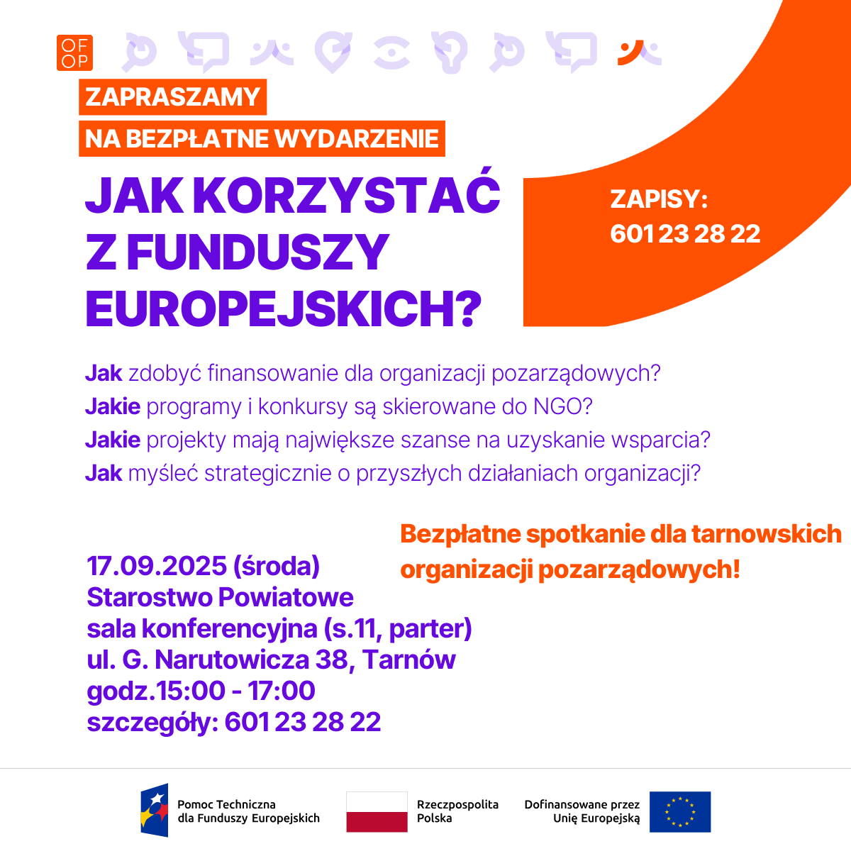 📢 SPOTKANIE DLA NGO (w tym KGW i OSP) – TARNÓW!