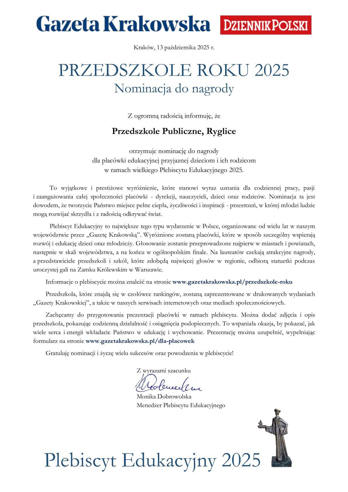 Gratulacje dla Przedszkolaków!