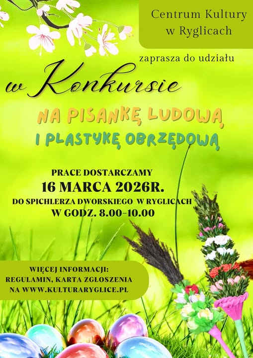 XXXII Gminny Konkurs „Na pisankę ludową i plastykę obrzędową” Ryglice 2026