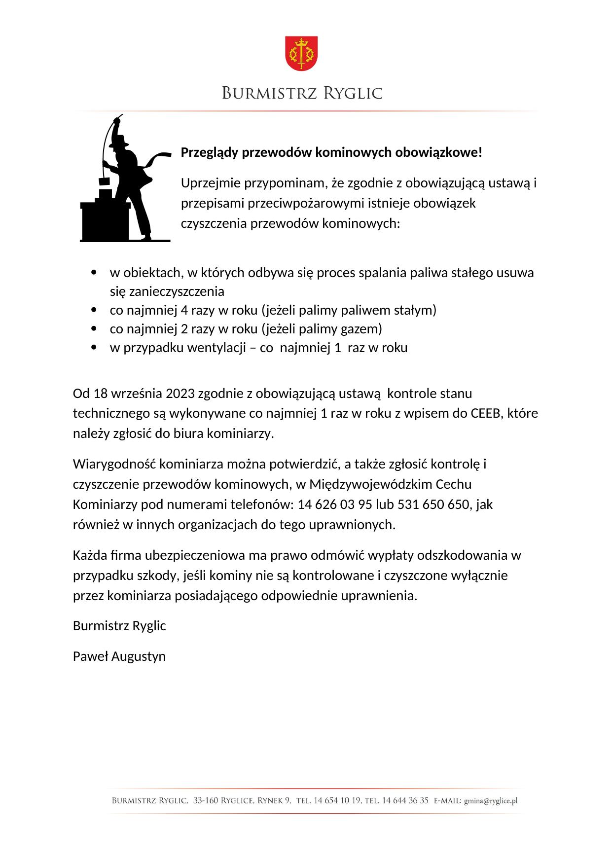 Przeglądy przewodów kominowych obowiązkowe!