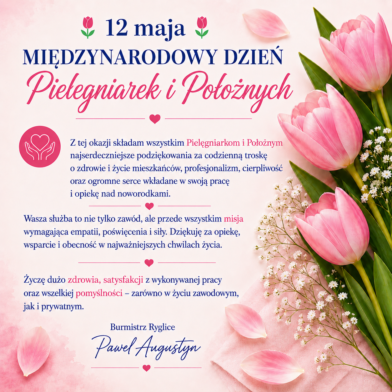 🌷 12 maja Międzynarodowy Dzień Pielęgniarek i Położnych 🌷