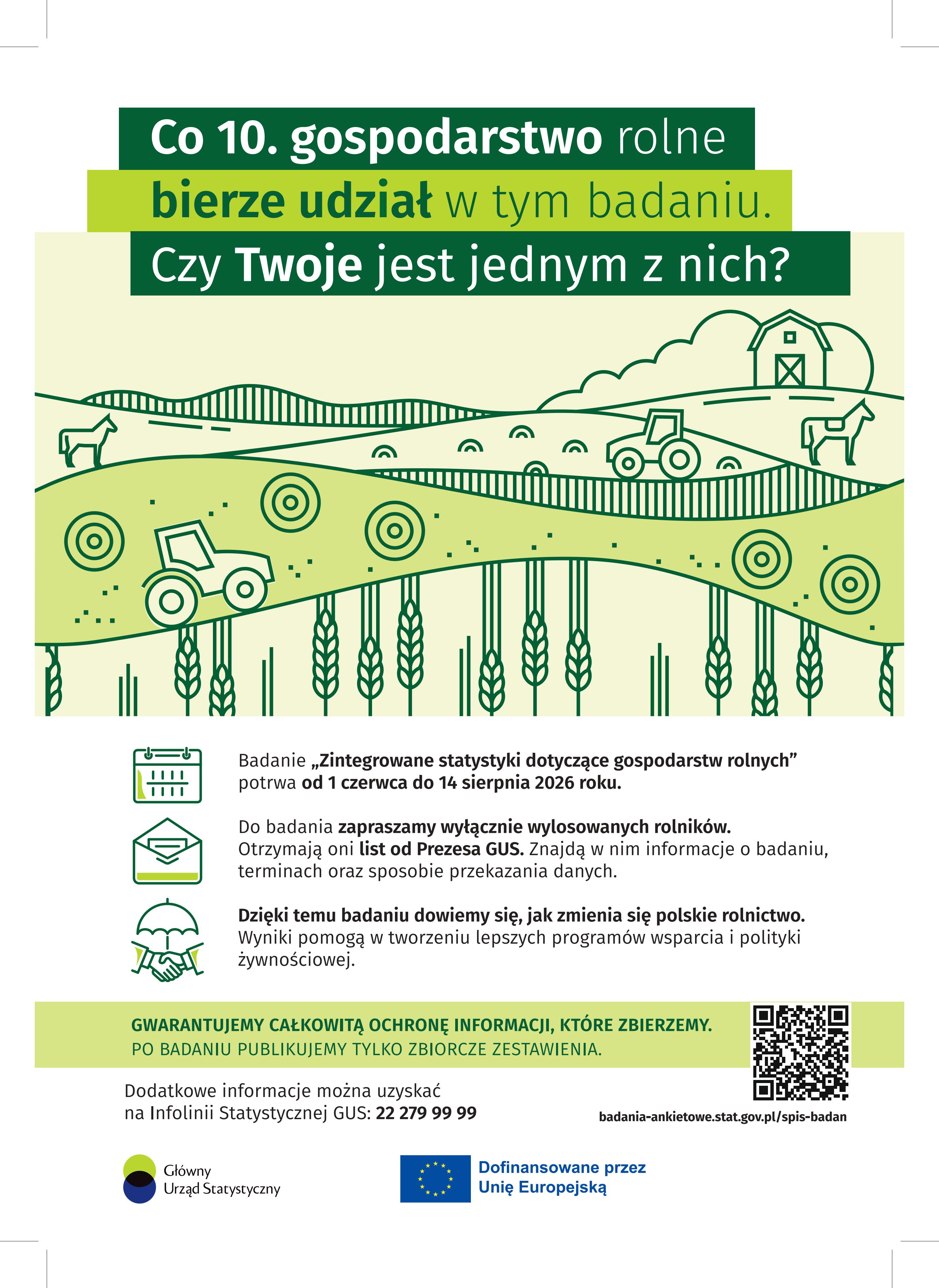 Badanie: „Zintegrowane statystyki dotyczące gospodarstw rolnych”.